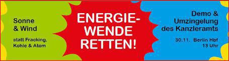 „Energiewende retten": Großdemo am 30. November in Berlin